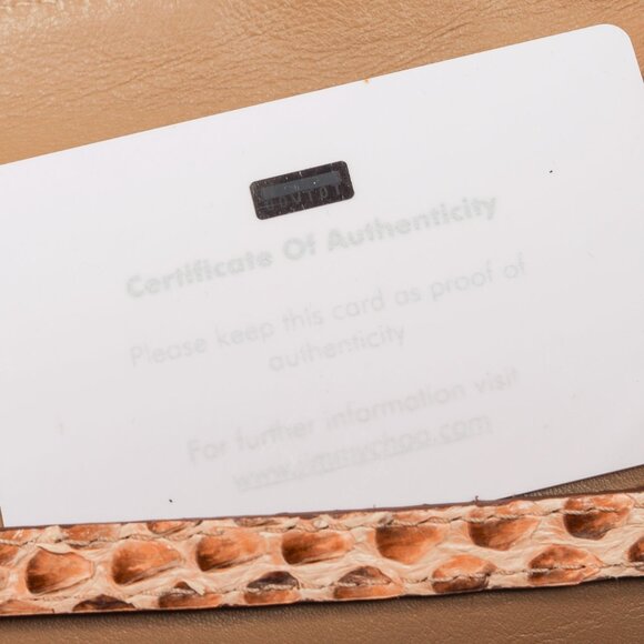 Jimmy Choo Rosalie Tan Python Flap Satchel - Picture 14 of 14